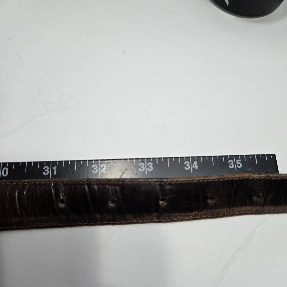 Brighton Belt Womens Large 34 Brown‎ Leather Silver Gold Tone Western Buckle - Picture 7 of 12